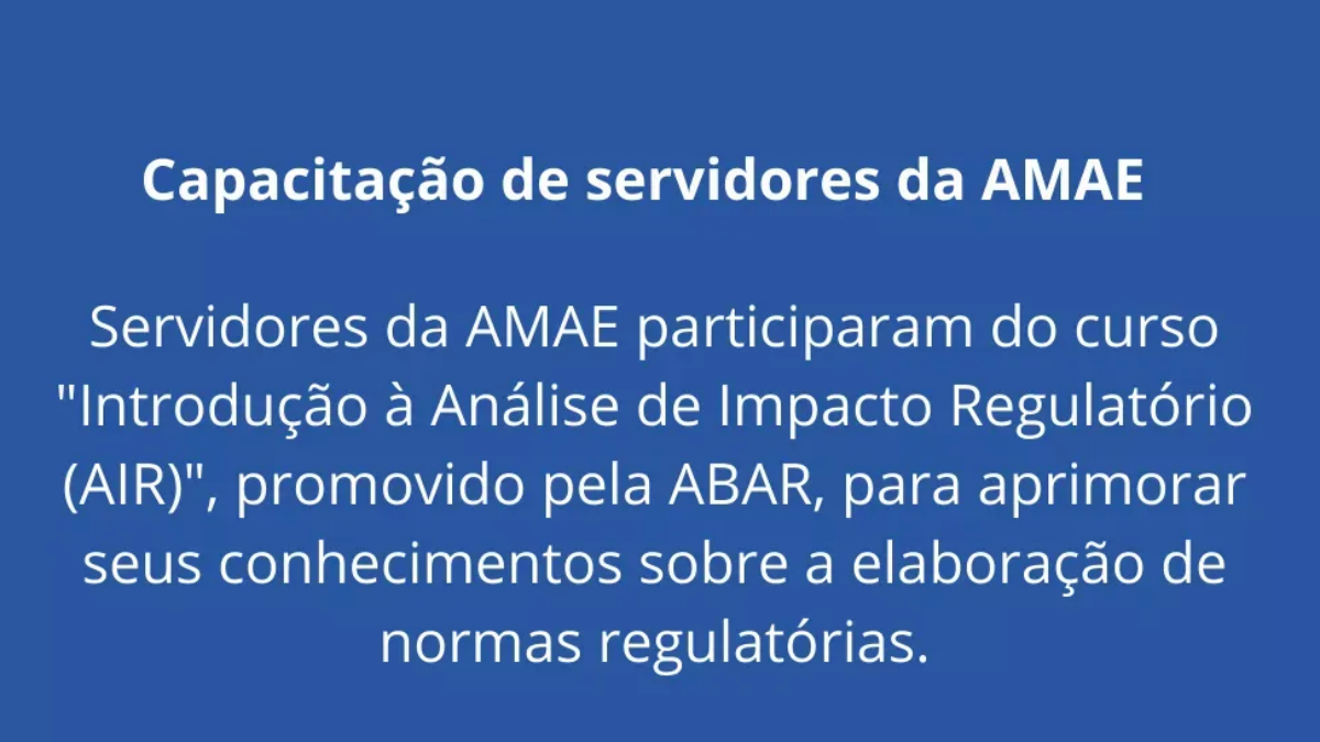 Capacitação em AIR: AMAE investe na qualificação de seus servidores