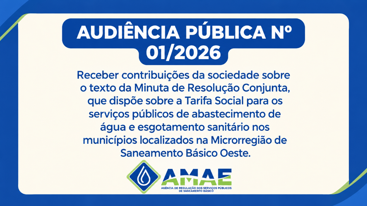 CONVITE: Audiência Pública AMAE nº 01/2026